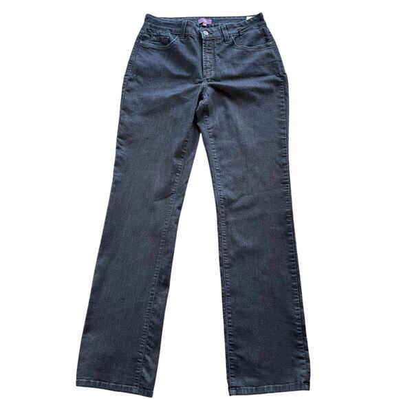 NYDJ Dark Wash Straight Leg Mid Rise Jeans Size 10 - Picture 1 of 11